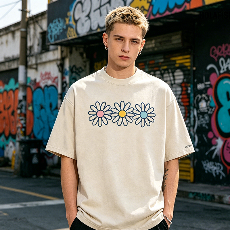 Vintage Washed Graphic Tee – Oversized & Breathable Fit