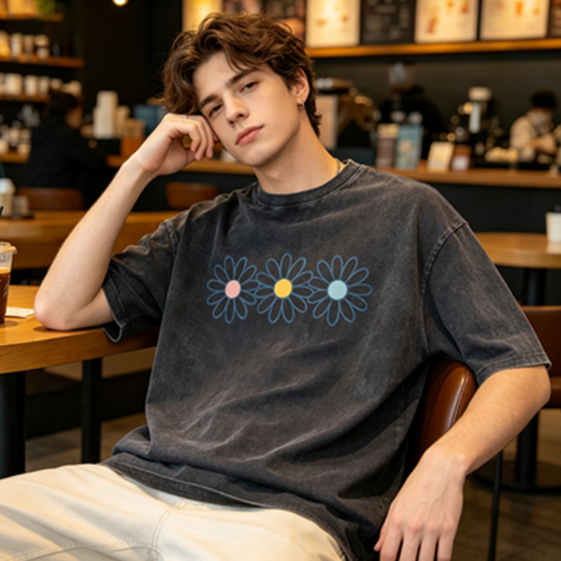 Vintage Washed Graphic Tee – Oversized & Breathable Fit