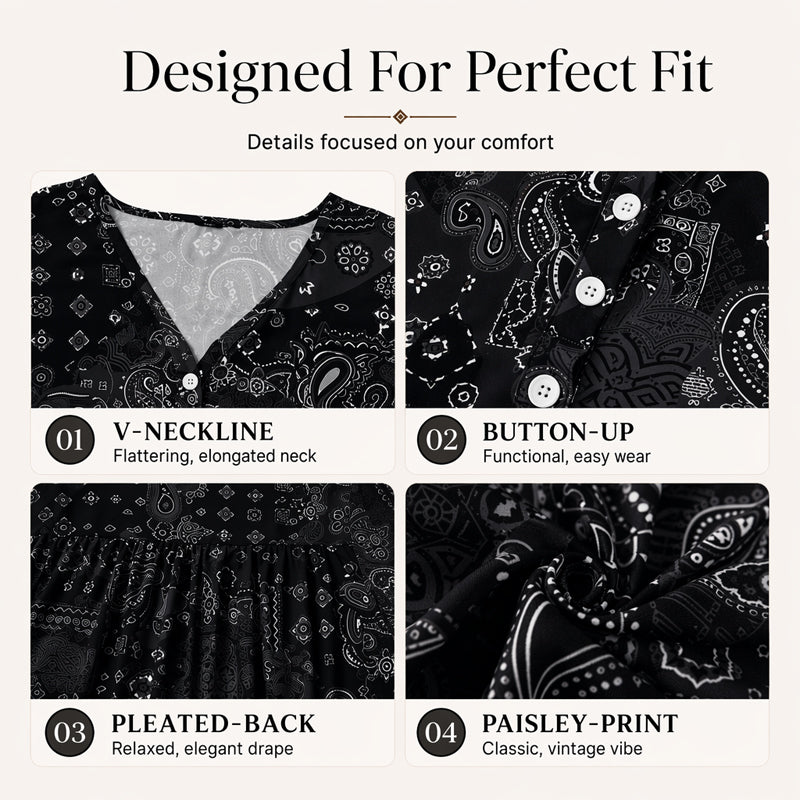 Women's Plus-Size V-Neck Top – Soft & Breathable Pattern Design