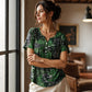 Women's Plus-Size V-Neck Top – Soft & Breathable Pattern Design