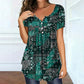 Women's Plus-Size V-Neck Top – Soft & Breathable Pattern Design