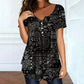Women's Plus-Size V-Neck Top – Soft & Breathable Pattern Design