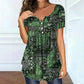 Women's Plus-Size V-Neck Top – Soft & Breathable Pattern Design