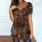Women's Plus-Size V-Neck Top – Soft & Breathable Pattern Design