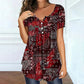 Women's Plus-Size V-Neck Top – Soft & Breathable Pattern Design