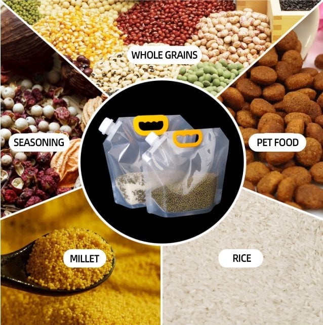 📢📢Stand-Up Food Storage Pouch with Handle & Pour Spout | Bug & Moisture Proof, BPA-Free