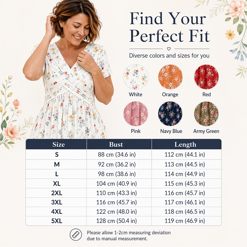 Limited Stock! 60% Off Hot Sale Ongoing🌺Women's V-Neck Floral Print Dress with Twist Waist