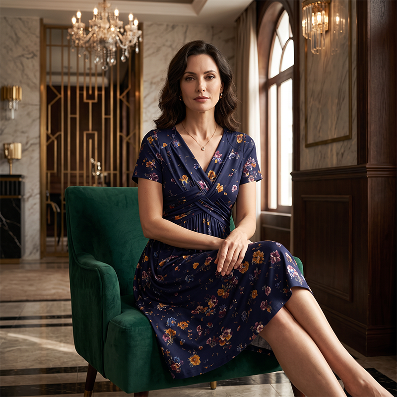 Limited Stock! 60% Off Hot Sale Ongoing🌺Women's V-Neck Floral Print Dress with Twist Waist
