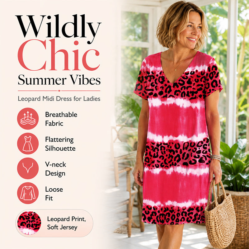 Tie-Dye Leopard Dress – Soft & Relaxed Fit Design