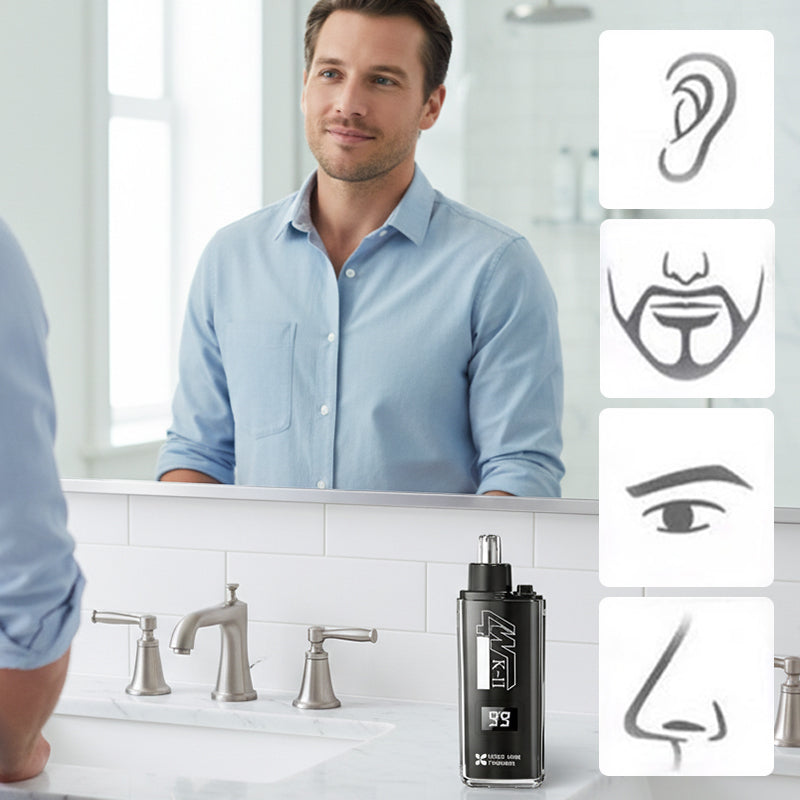 📢Limited-Time Offer !! ⏰360° Nose & Ear Hair Trimmer – IPX7 Washable & 30-Day Battery Life