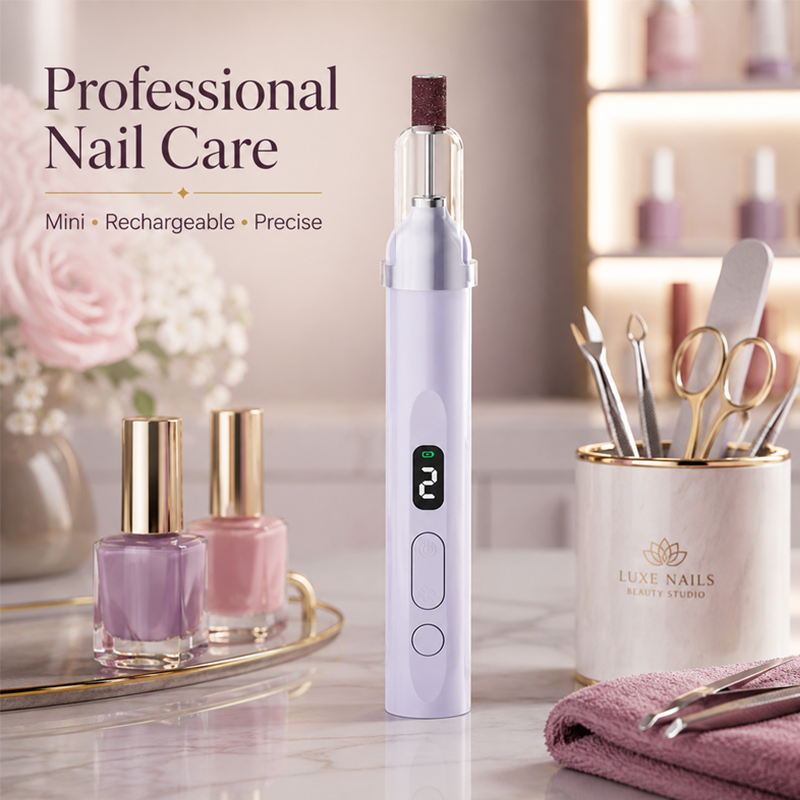 Rechargeable Nail Drill Kit – Interchangeable Heads & LED Display