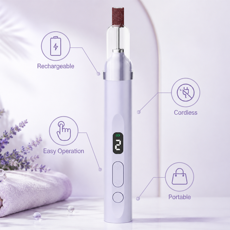 Rechargeable Nail Drill Kit – Interchangeable Heads & LED Display