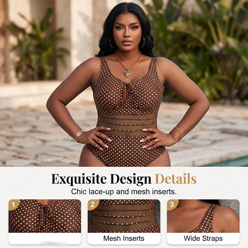 Polka Dot Swimsuit – Tummy Control & Vintage Retro Fit