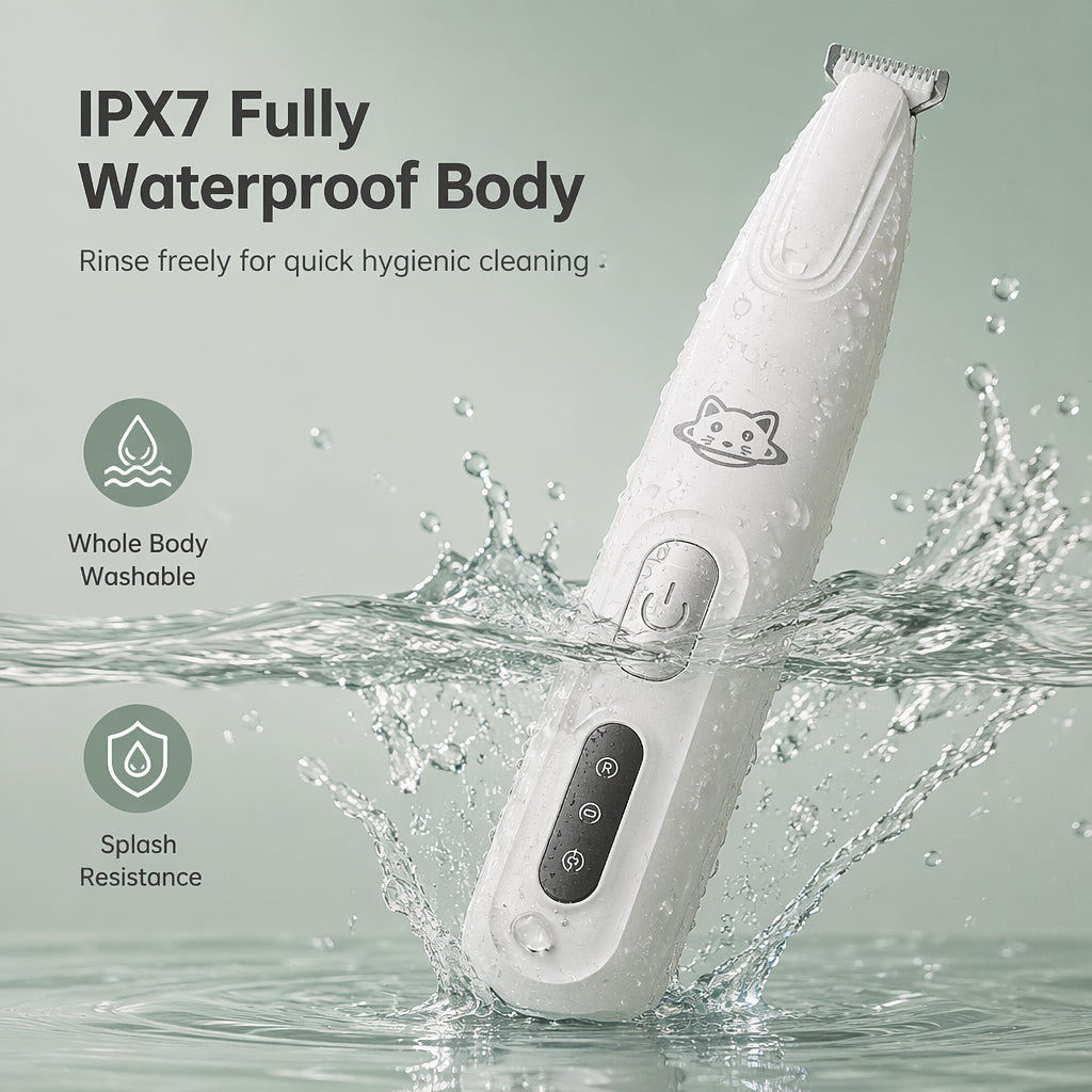 Silent Pet Hair Clipper with LED Light and Ceramic Blade for Dogs and Cats