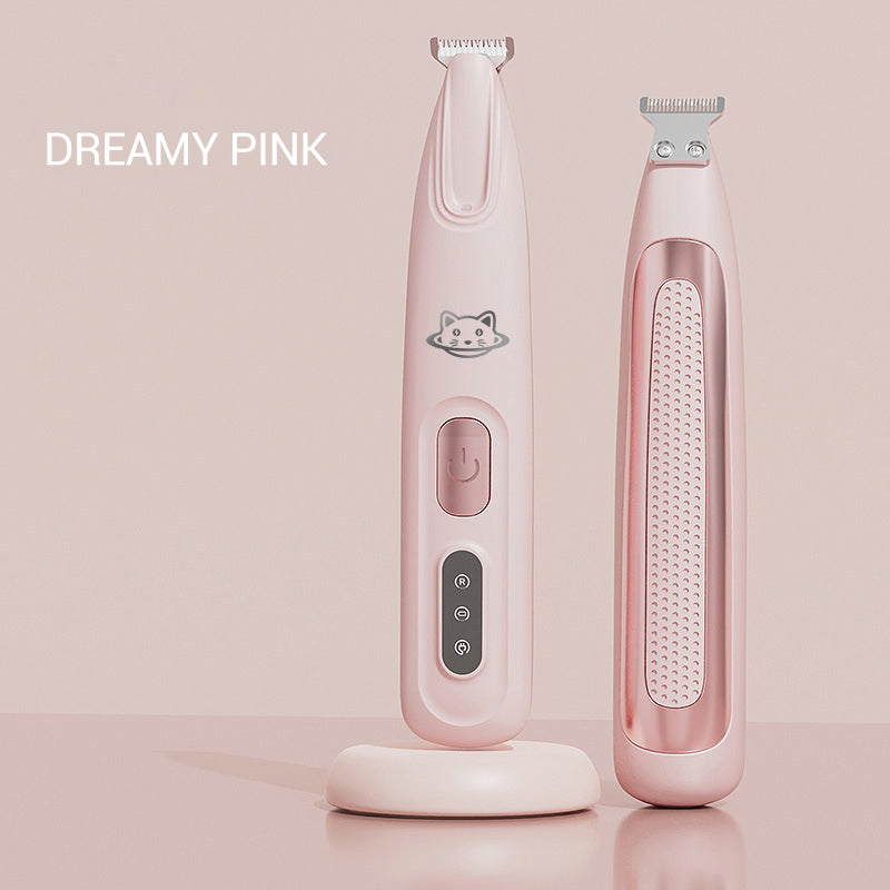 Silent Pet Hair Clipper with LED Light and Ceramic Blade for Dogs and Cats