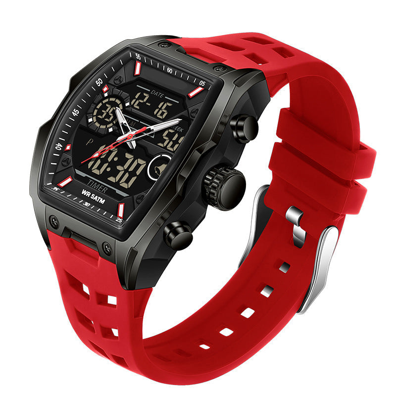Track Time & Train Instantly! 5ATM Dual-Display Sports Watch