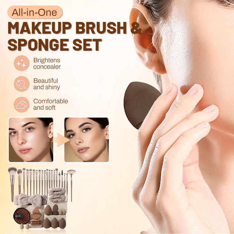51-Piece Makeup Brush & Sponge Kit – Pro Results, No Patchy Finish