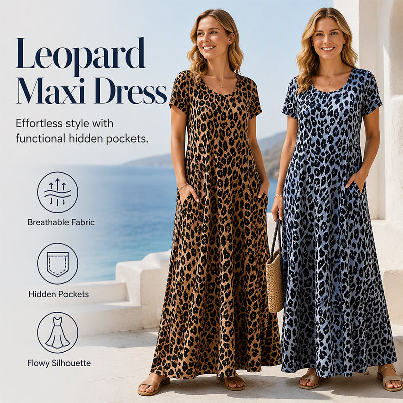 Leopard Maxi Dress – Flowing & Versatile Style Design