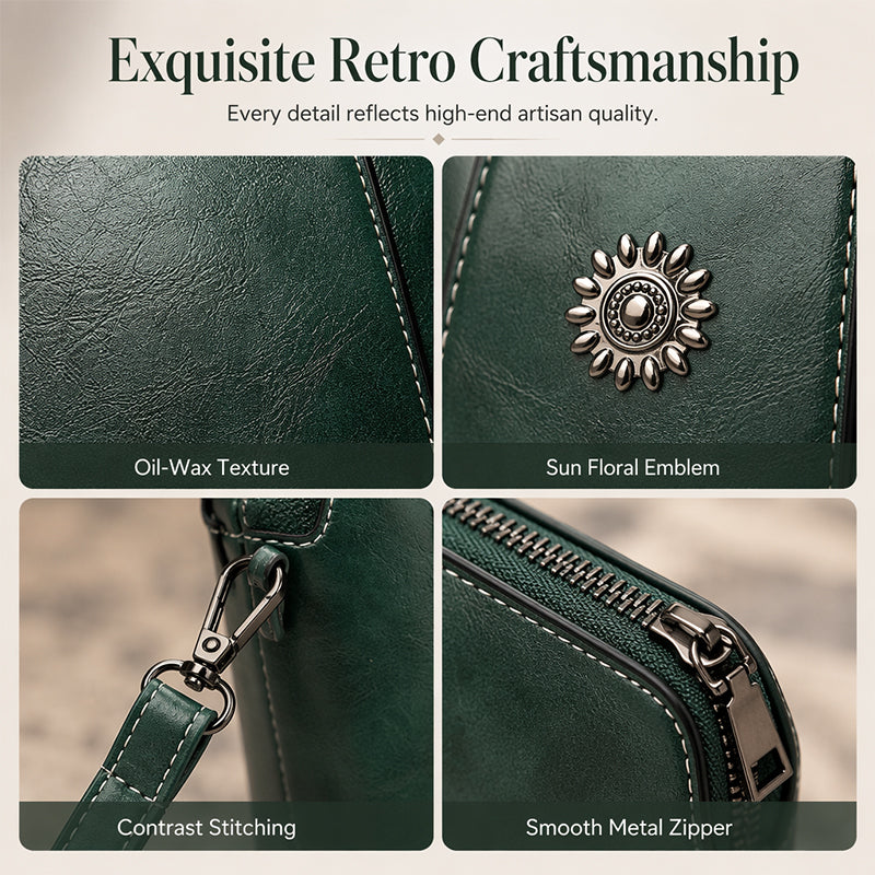 Waxed Leather Phone Crossbody – Ultra-Light & Dual-Compartment Design