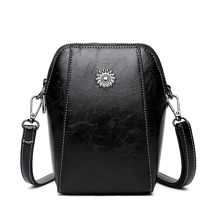 Waxed Leather Phone Crossbody – Ultra-Light & Dual-Compartment Design