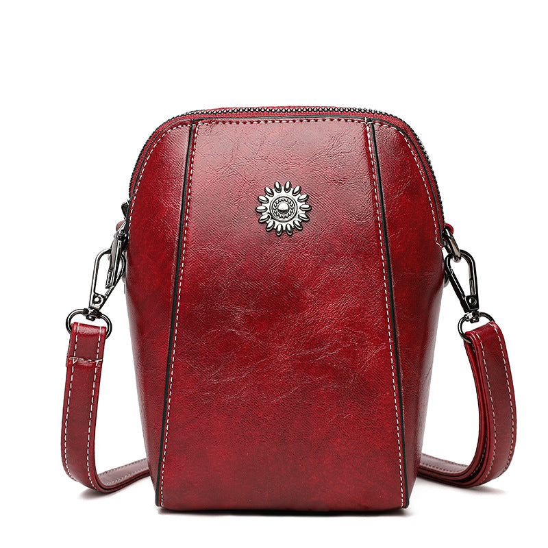 Waxed Leather Phone Crossbody – Ultra-Light & Dual-Compartment Design