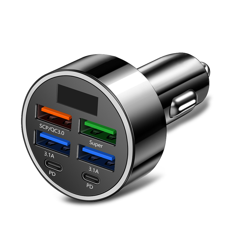 ⚡ Fast Charge All Your Devices at Once – 6‑in‑1 PD & QC Car Adapter.