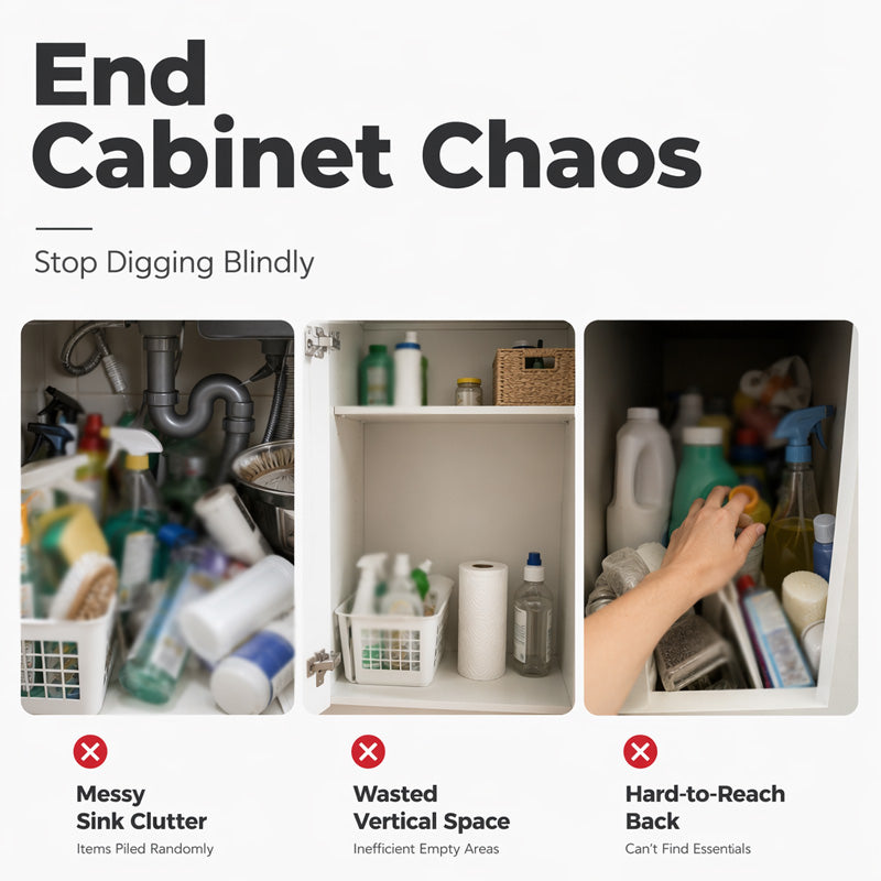 🔥2026 hot sale🔥.2-Tier Pull-Out Under Sink Organizer.The kitchen, bathroom, and bedroom—these storage solutions help keep your home clean and tidy.