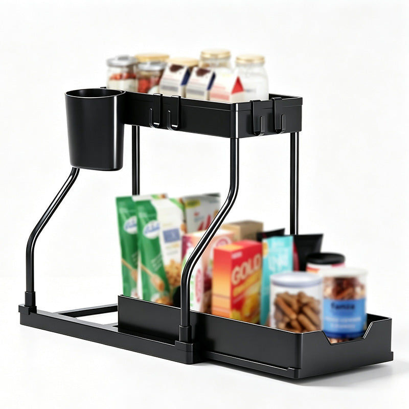 🔥2026 hot sale🔥.2-Tier Pull-Out Under Sink Organizer.The kitchen, bathroom, and bedroom—these storage solutions help keep your home clean and tidy.