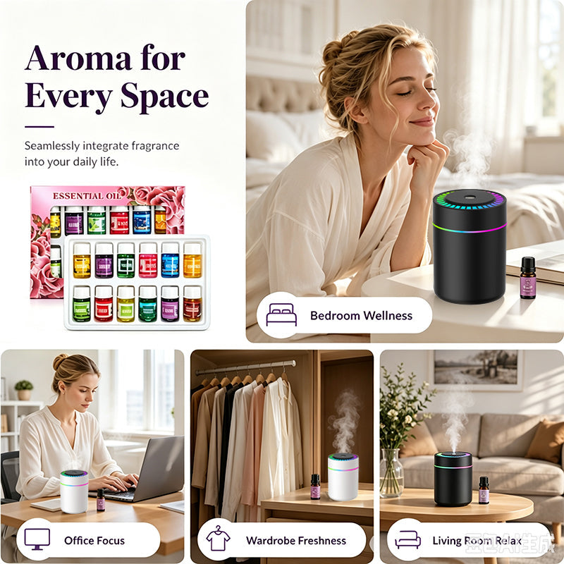 🔥Limited Time 50% Off！12-Scent Essential Oil Set – Water-Soluble & Diffuser-Ready Design