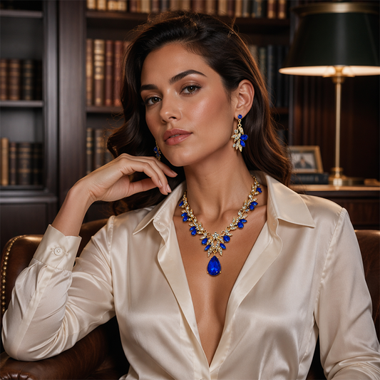 Shimmer Elegantly Instantly! Rhinestone Necklace & Earrings Set