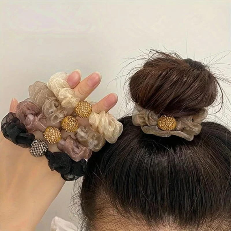 🎁 Rhinestone Mesh Hair Tie