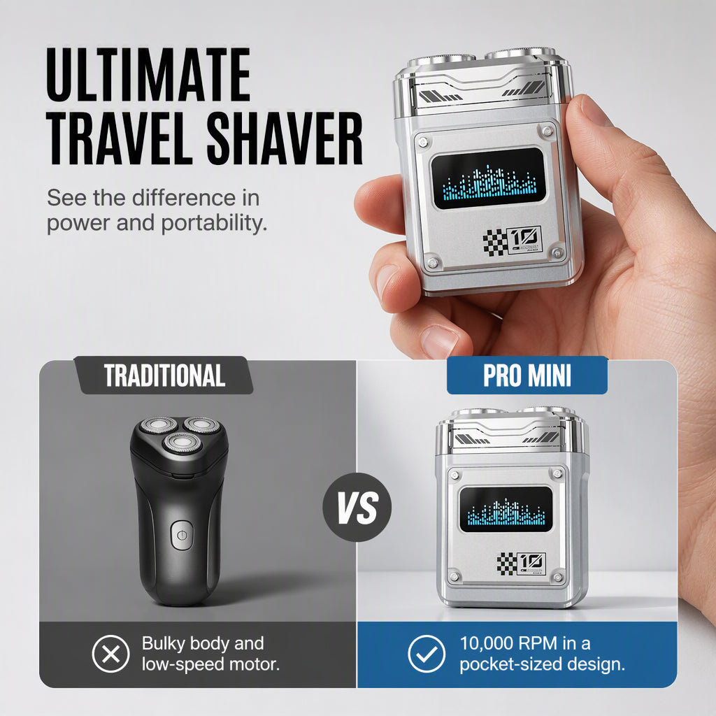 Pocket-Sized Electric Shaver – Waterproof & Rechargeable Design