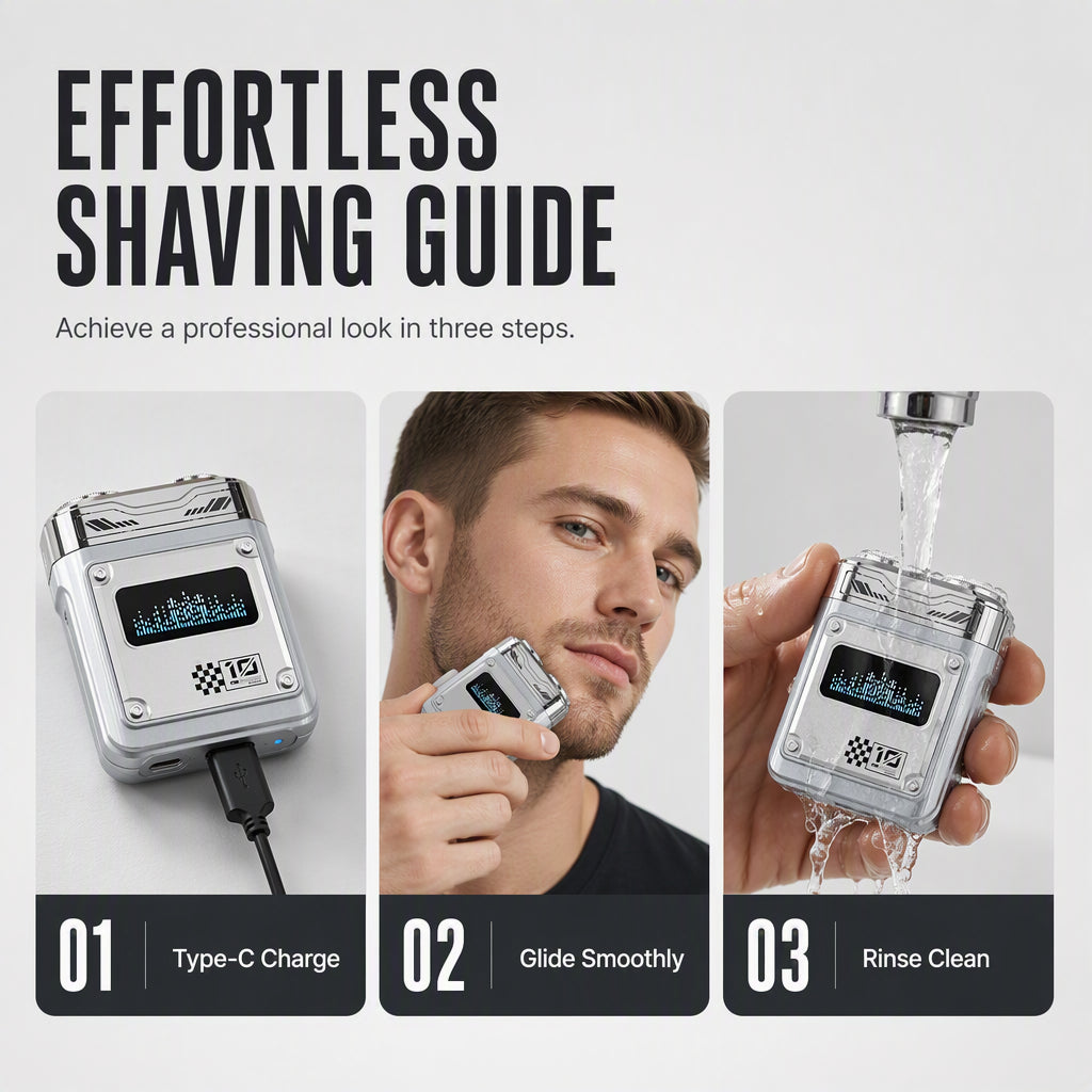 Pocket-Sized Electric Shaver – Waterproof & Rechargeable Design