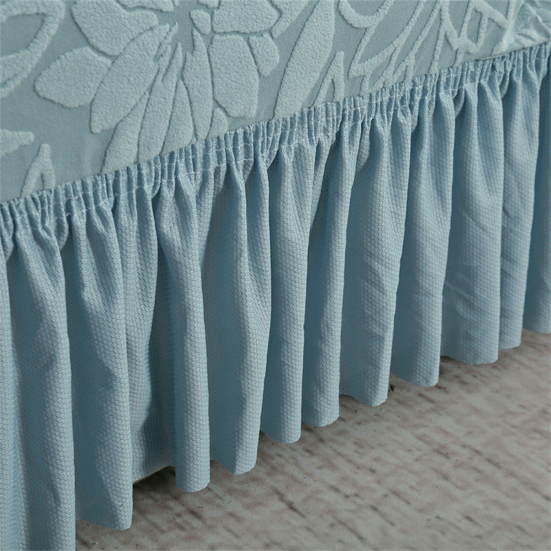 Refresh Old Sofa Instantly! Elastic Ruffle Jacquard Slipcover