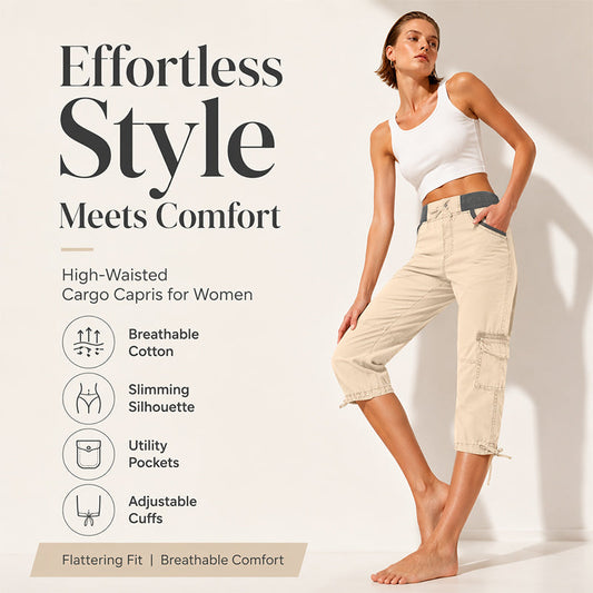 Limited-Time Offer⏰️High-Waist Cargo Capris – Lightweight & Functional Design