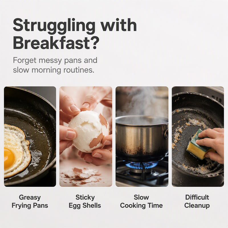 Limited-Time Offer📢Poach Eggs in Minutes! No-Oil Dual-Cavity Microwave Poacher