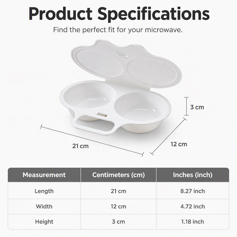 Limited-Time Offer📢Poach Eggs in Minutes! No-Oil Dual-Cavity Microwave Poacher