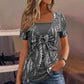 Retro Leopard Mock 2-Piece Top – Square Neck & Breezy Design