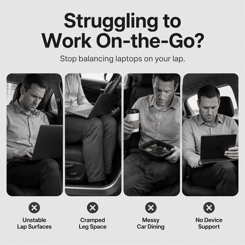 Foldable Car Steering Wheel Desk and Dining Tray for Laptop Work