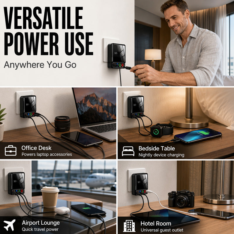 Charge 4 Devices Instantly! No-Overheat Fireproof USB Hub