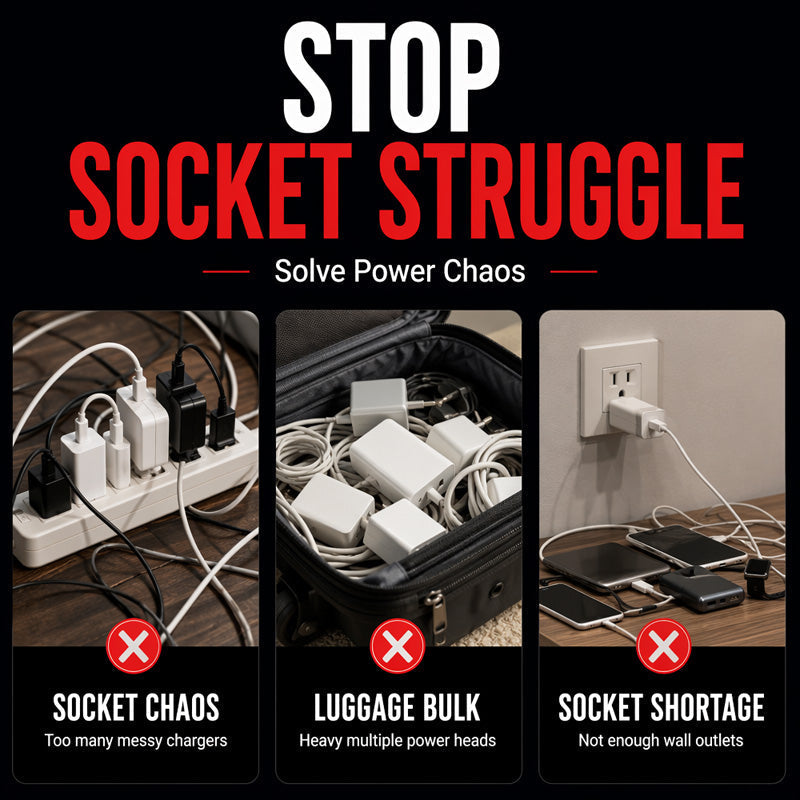 Charge 4 Devices Instantly! No-Overheat Fireproof USB Hub