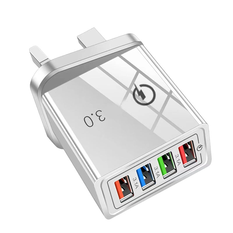 Charge 4 Devices Instantly! No-Overheat Fireproof USB Hub