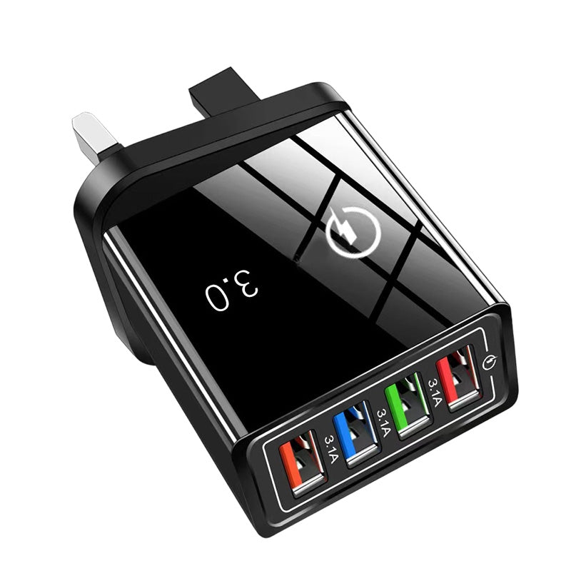 Charge 4 Devices Instantly! No-Overheat Fireproof USB Hub