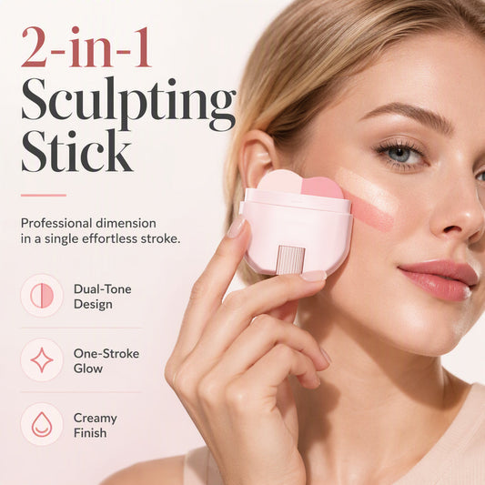 2-in-1 Blush & Highlighter Stick – One-Stroke & Blendable Design, No Patchy Finish