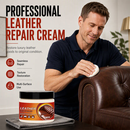 🛋️50% OFF NOW! Multi‑Functional Leather Scratch Repair Cream‑Professional Seamless Leather Restorer, Texture Restoration Balm for Sofa, Car Seats, Bags & Shoes