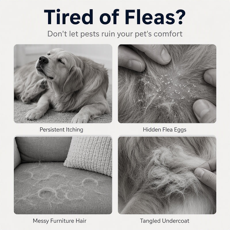 Remove Fleas Instantly! Ultra-Dense Stainless Steel Pet Comb