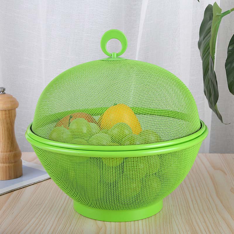 Keep Fruit Fresh Instantly! Breathable Mesh Basket with Draining Lid