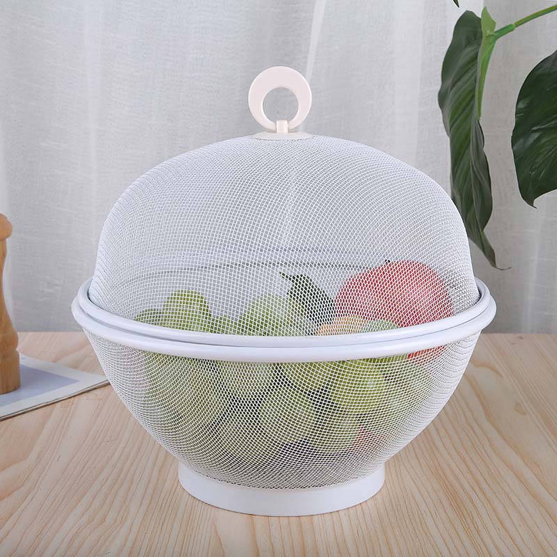 Keep Fruit Fresh Instantly! Breathable Mesh Basket with Draining Lid