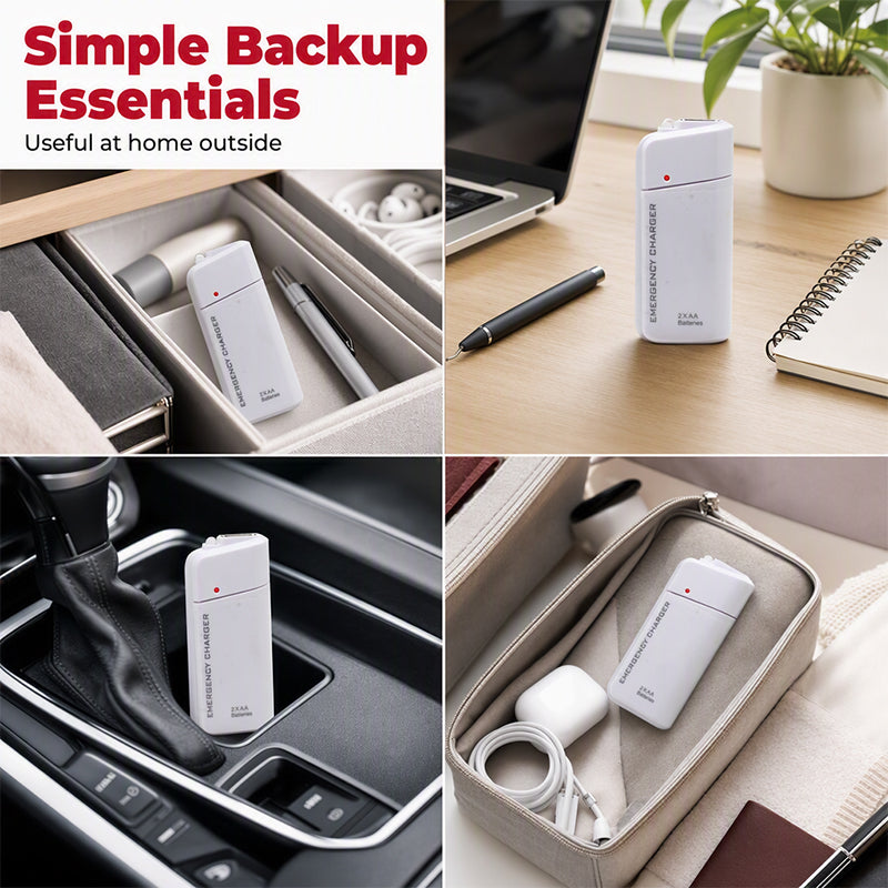 Emergency AA Phone Charger – USB Backup & Compact Design, No More Dead Battery