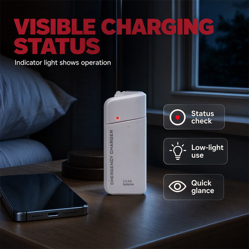 Emergency AA Phone Charger – USB Backup & Compact Design, No More Dead Battery